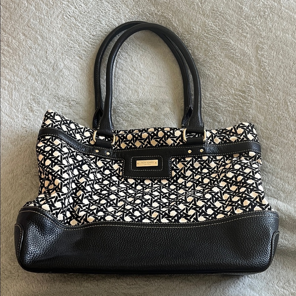 Kate Spade Black and Cream patterned tote.